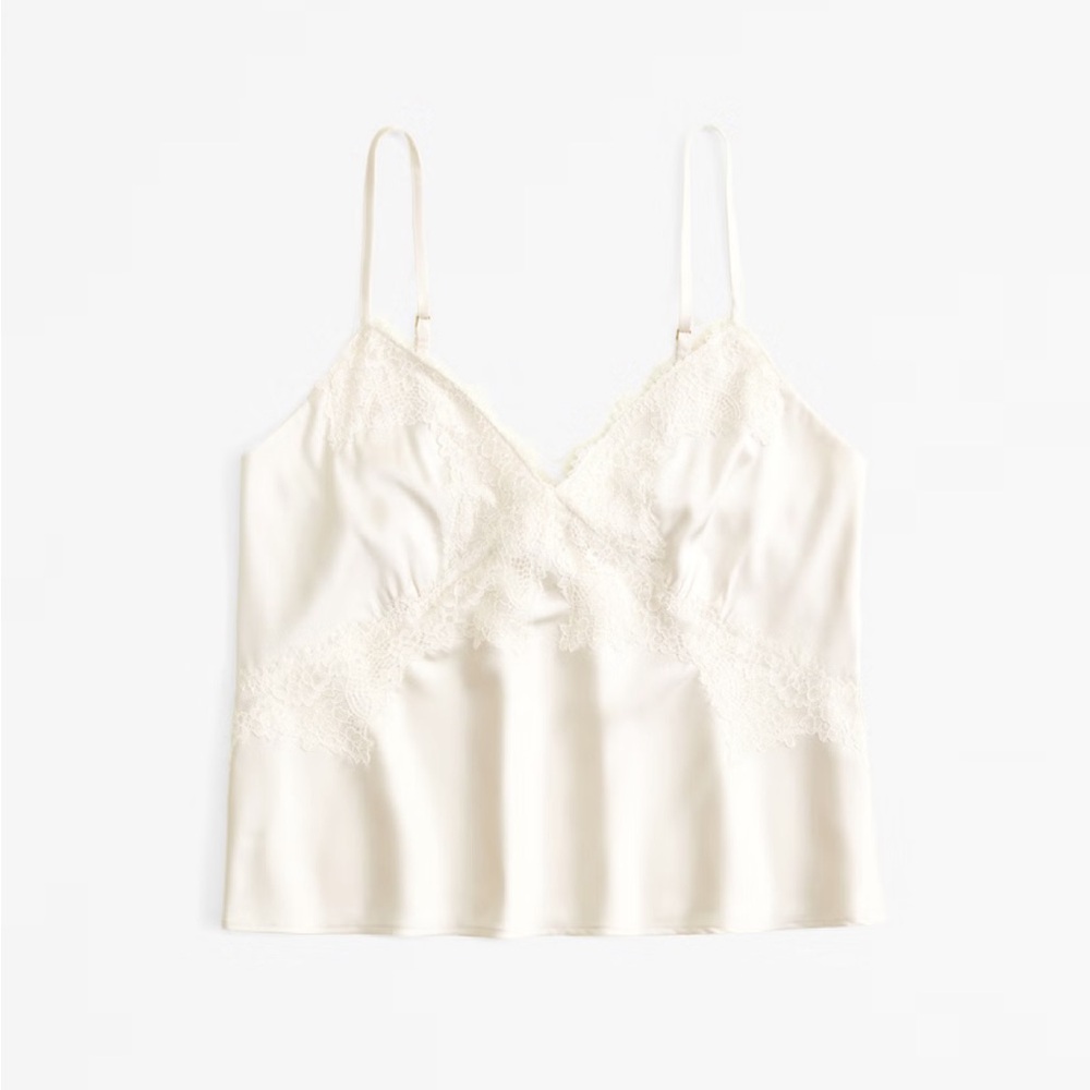 Abercrombie Lace and Satin Cami in Cream